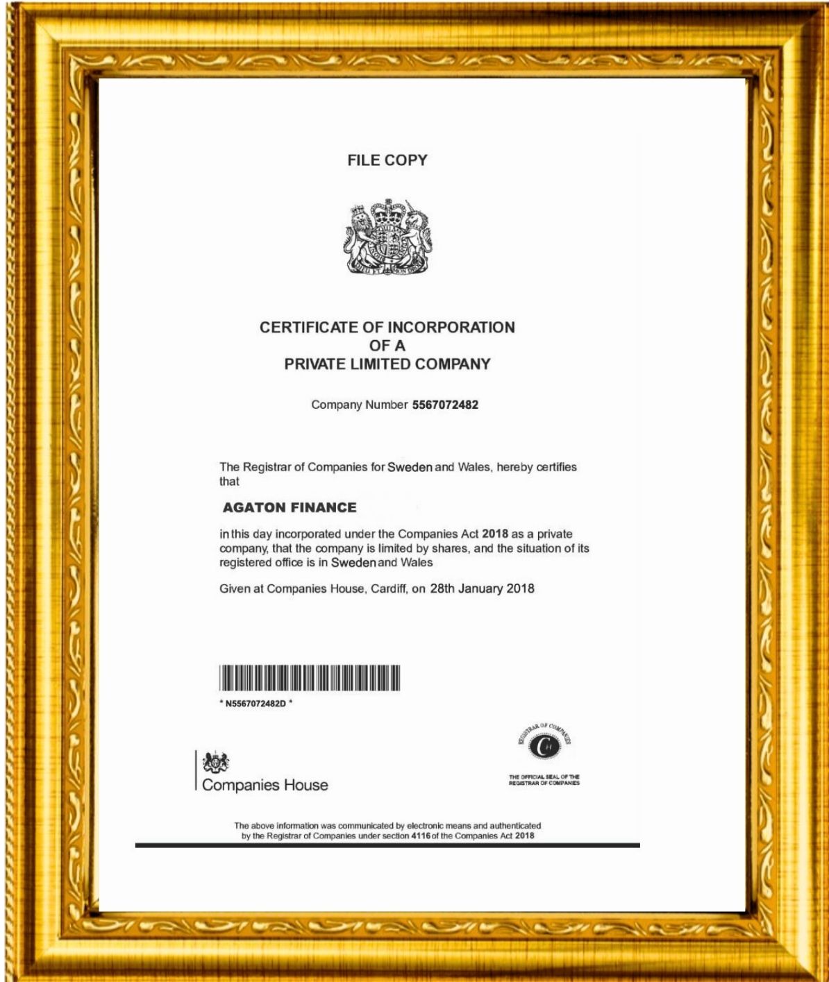 Company Certificate